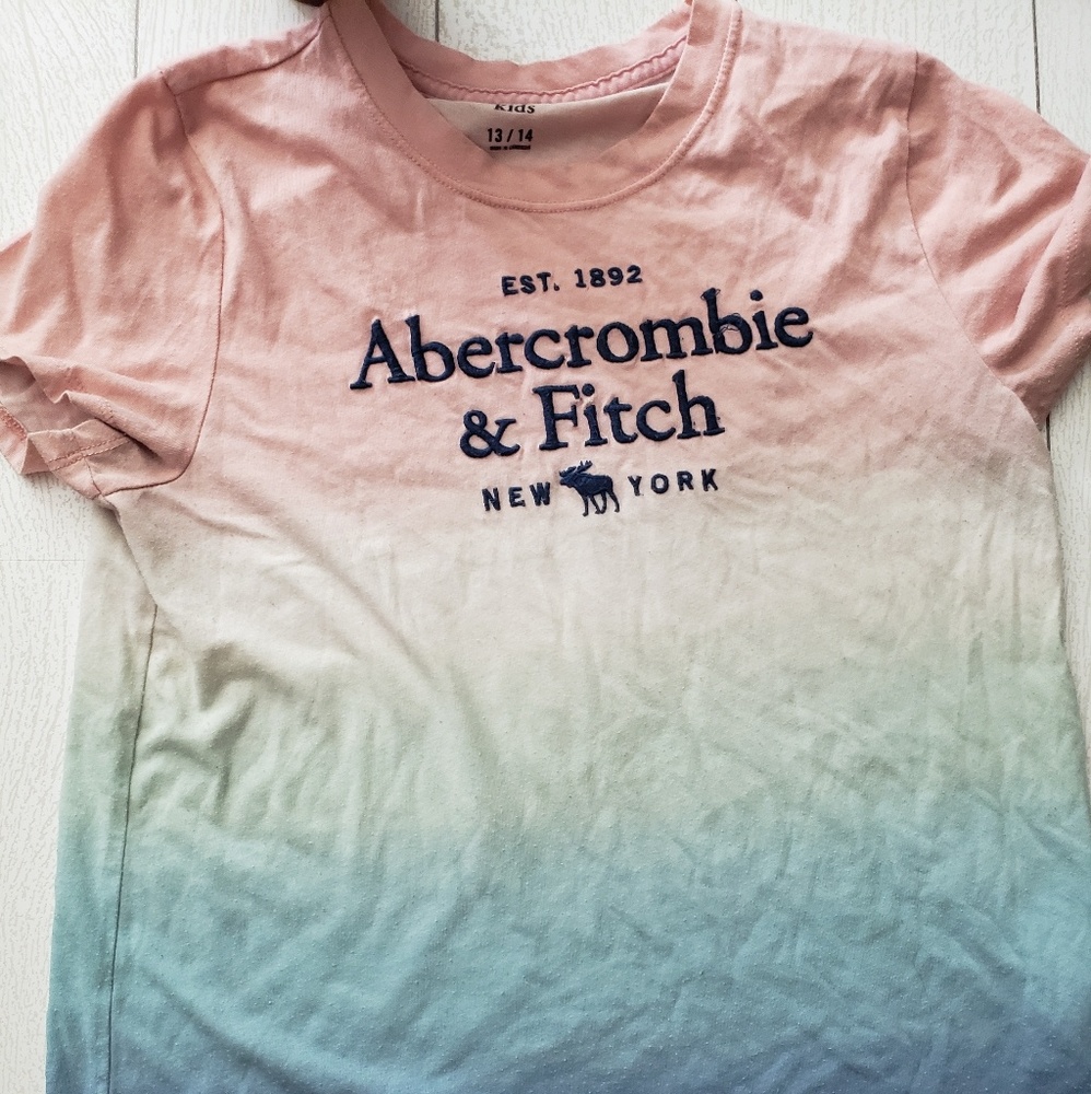 Abercrombie Kids ombre pink to blue shirt